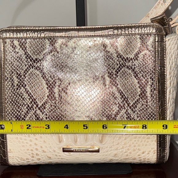 Brahmin Cream and Brown Textured Crossbody Bag - Picture 6 of 13